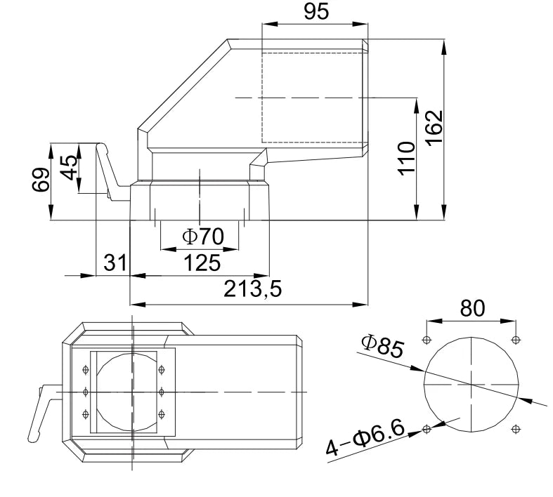 80.80.150.00 Support Arm System Die Casting Aluminium Alloy Cantilever Assembly Suitable for 80*80 Aluminum Tube