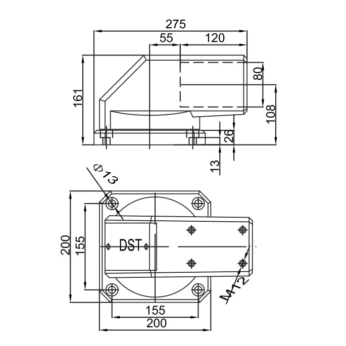 QITAI 80.80.120.00 Aluminum Alloy Die Casting Cantilever Assembly for 80*80 Tube Made in China