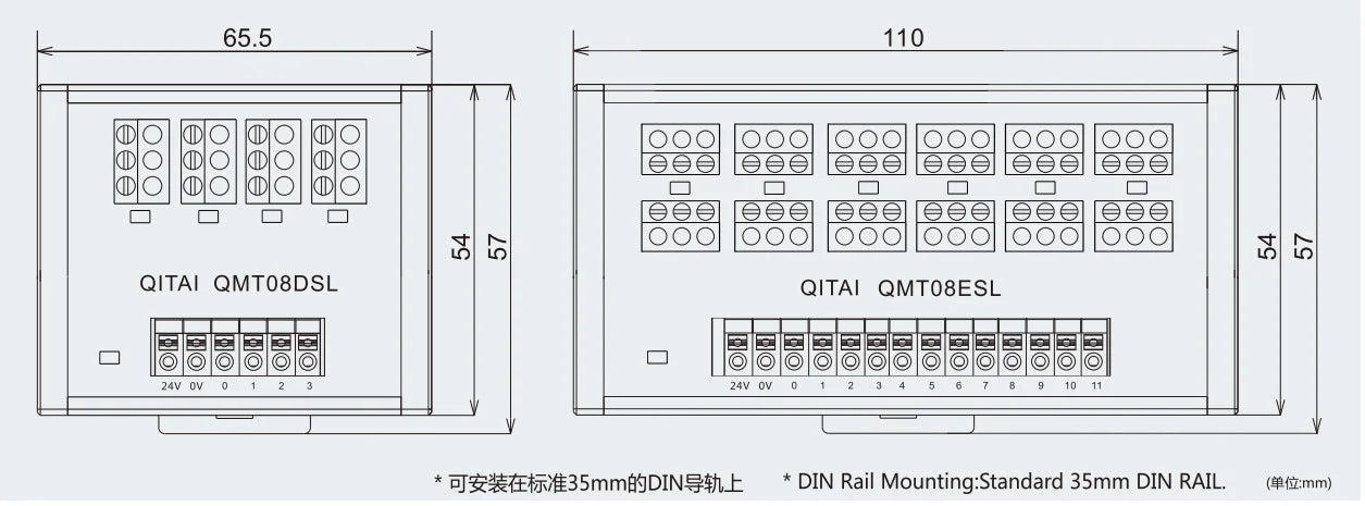 QMT08ESL-P 12 Bit Intput Spring Terminal Block DC24V 1A PLC Module Connect with LED Light Remote Control NPN/PNP