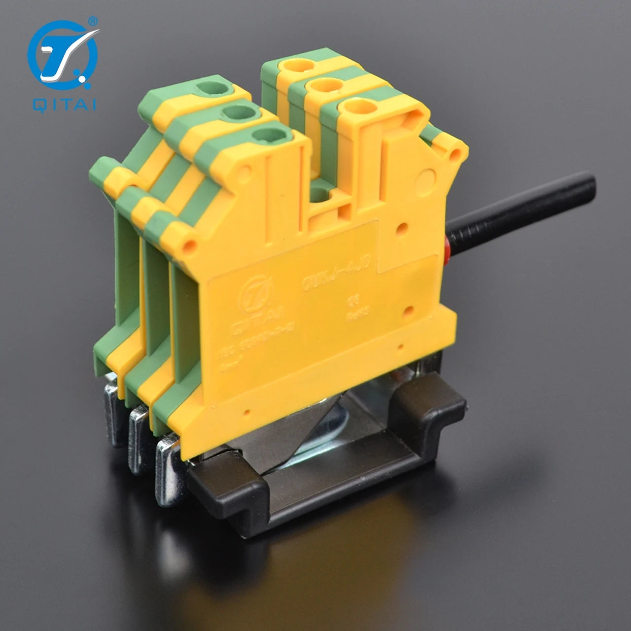 QUKJ-4JD UK 5 PE Screw Connection Ground 2-Contacts 0.2-4mm² Mounting Green-yellow Ground Din Rail Terminal Block