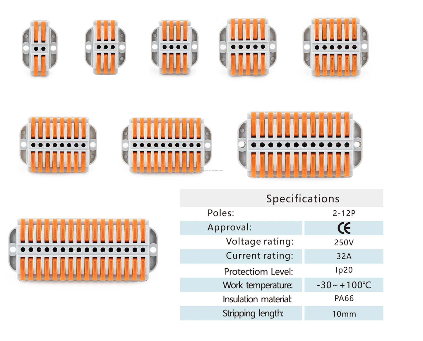 KV233-500-4P 250V Automotive Fire Resistant Push-In Terminal Blocks Fast Connectors for Universal Cable Wire Connection