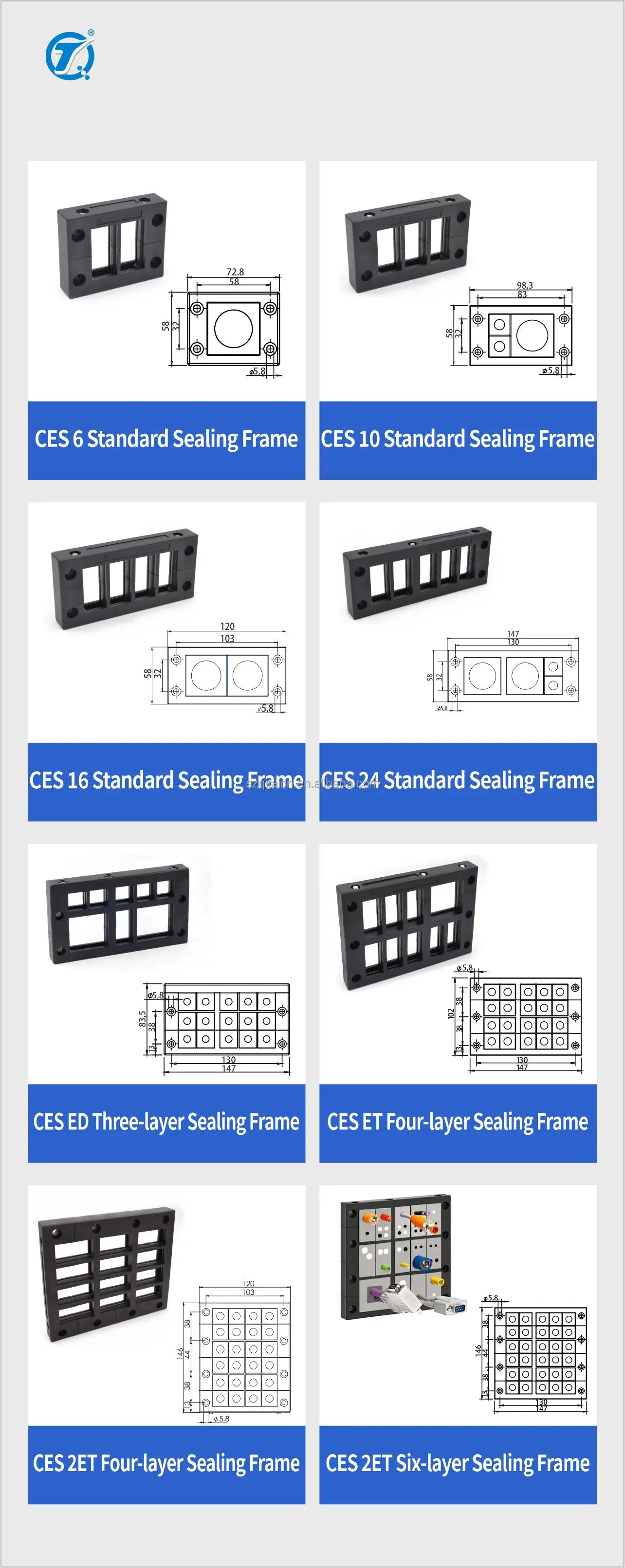 QITAI CES 6/4 Plastic Cable Entry Systems Quick Installation Small Grommets Cable Management Frame