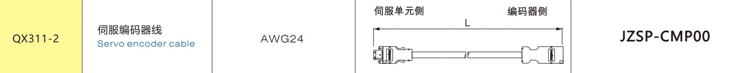 QX311-2 Servo Motor Power Cable Cord PLC Communication Cable Quick Connection Servo Encoder Cable