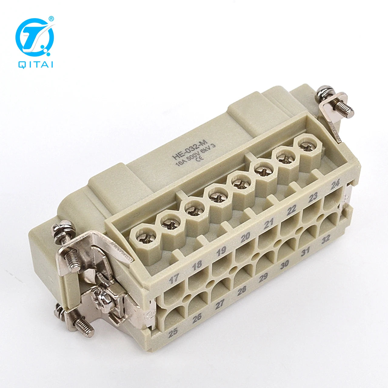 HE-032-M 10A 250V Side Entry High Construction Hood Connector Cable H6B-SKH-2B-M32 Thread Size 2 Bolts