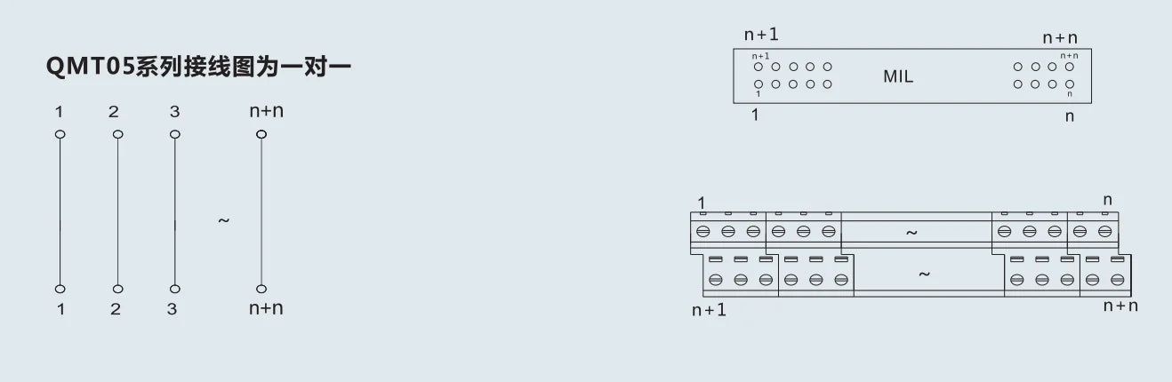 QMT056 Spring Terminal Block dimension view