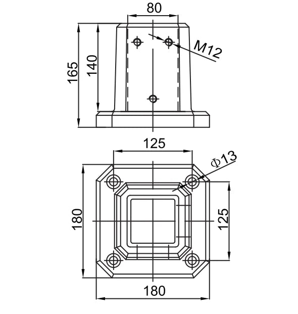 80.80.140.00 Support Arm System Die Casting Aluminium Alloy Cantilever Assembly Suitable for 80*80 Aluminum Tube