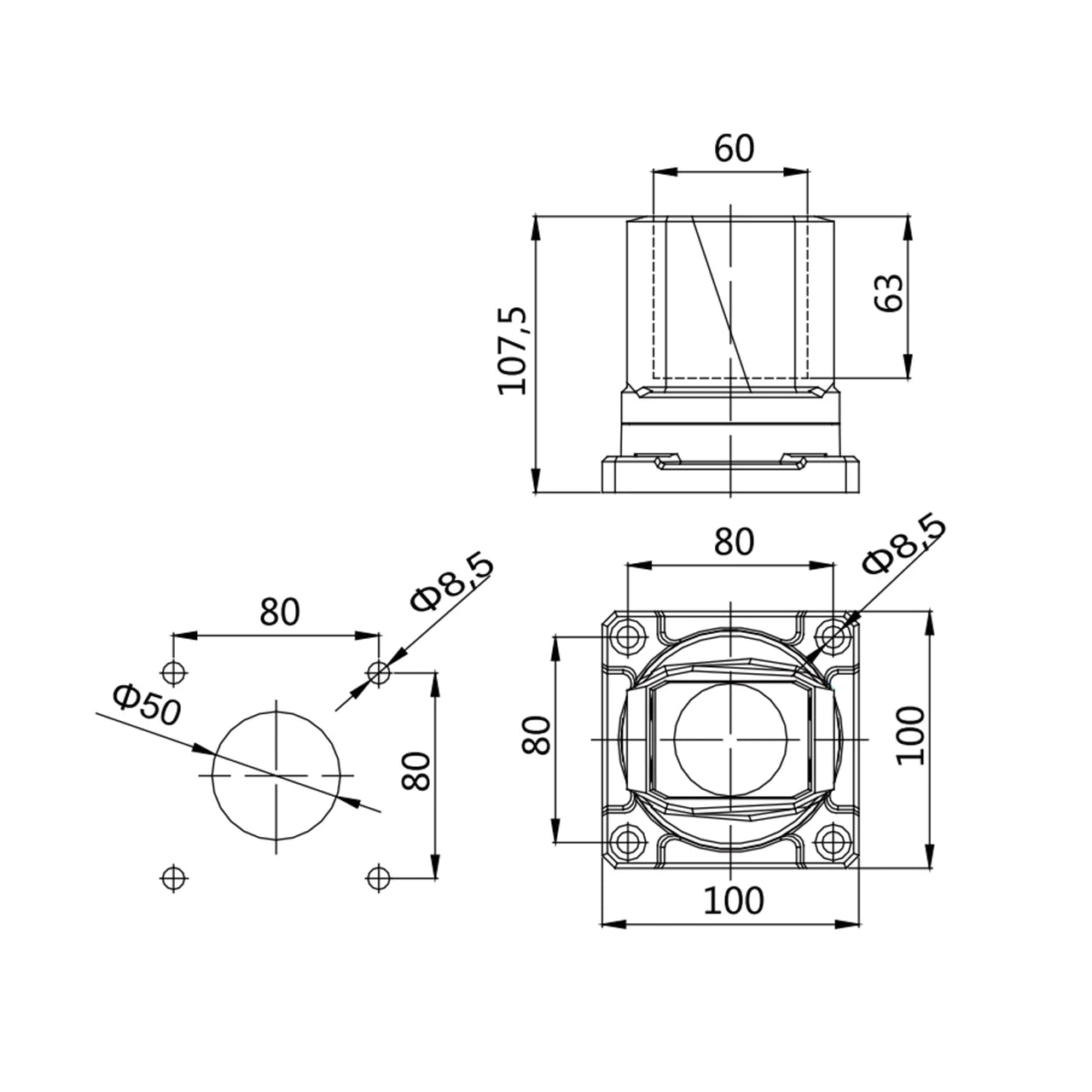 Rotatable Base Electrical Equipment Enclosures Racks and Cabinets Model Swivel Base Aluminium Alloy Tube