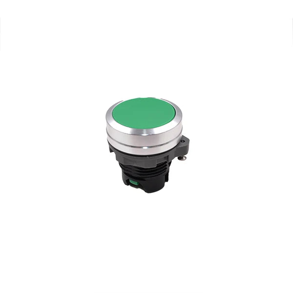 22mm Transparent Button Switch Green LED Metal Head 25A Current 220V Max Voltage 15A Max Current Momentary