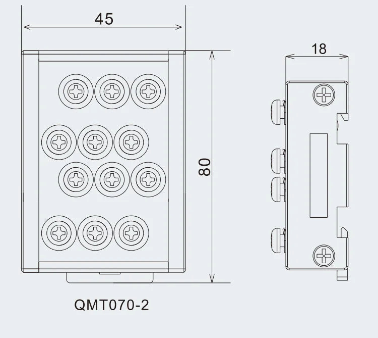 QMT070-2 Earth Terminal Block Safe Convenient Fast 15A 2.5mm² Following/AWG16 Terminal Block Module