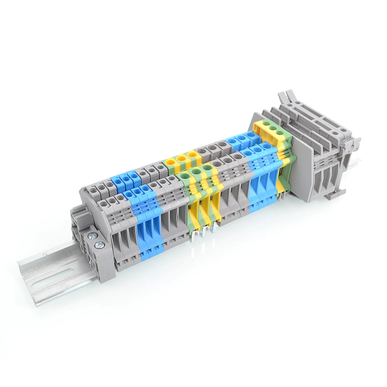 QUKJ-10JD Earth Din Rail Terminal Block 10 Mm2 Screw Type Ground Terminal Block