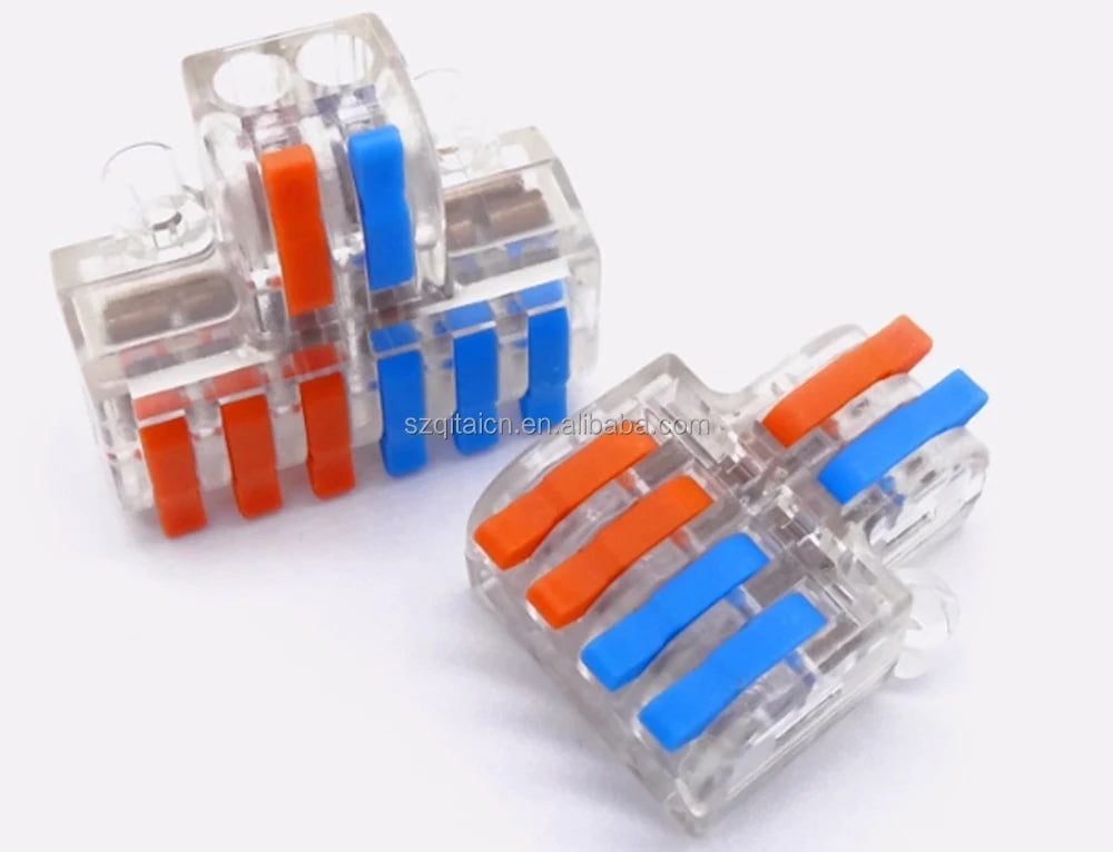 QDF Lever Wire Connectors Clear Transparent Quick Wiring Cable Connector Out Push-in Conductor Terminal Block