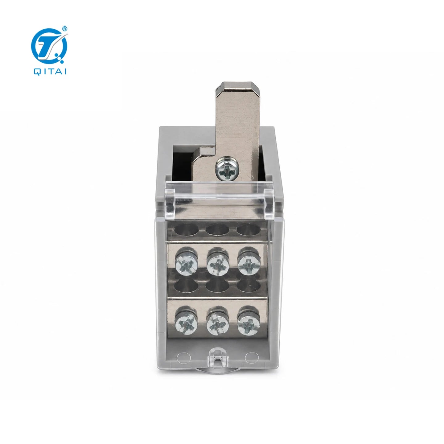 QJFX-125/6x10N2 125A Circuit Breaker Distribution Block 1 in 6 Out 10mm2 Screw Terminal for Load Center Electrical Panel