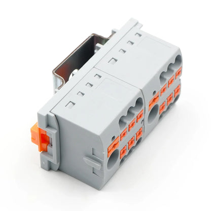 QPTFX 6/6*2.5H 3-Pole 24A Spring Connection Plug-In Block PCB Distribution Made Brass Plastic PC Material for Automotive
