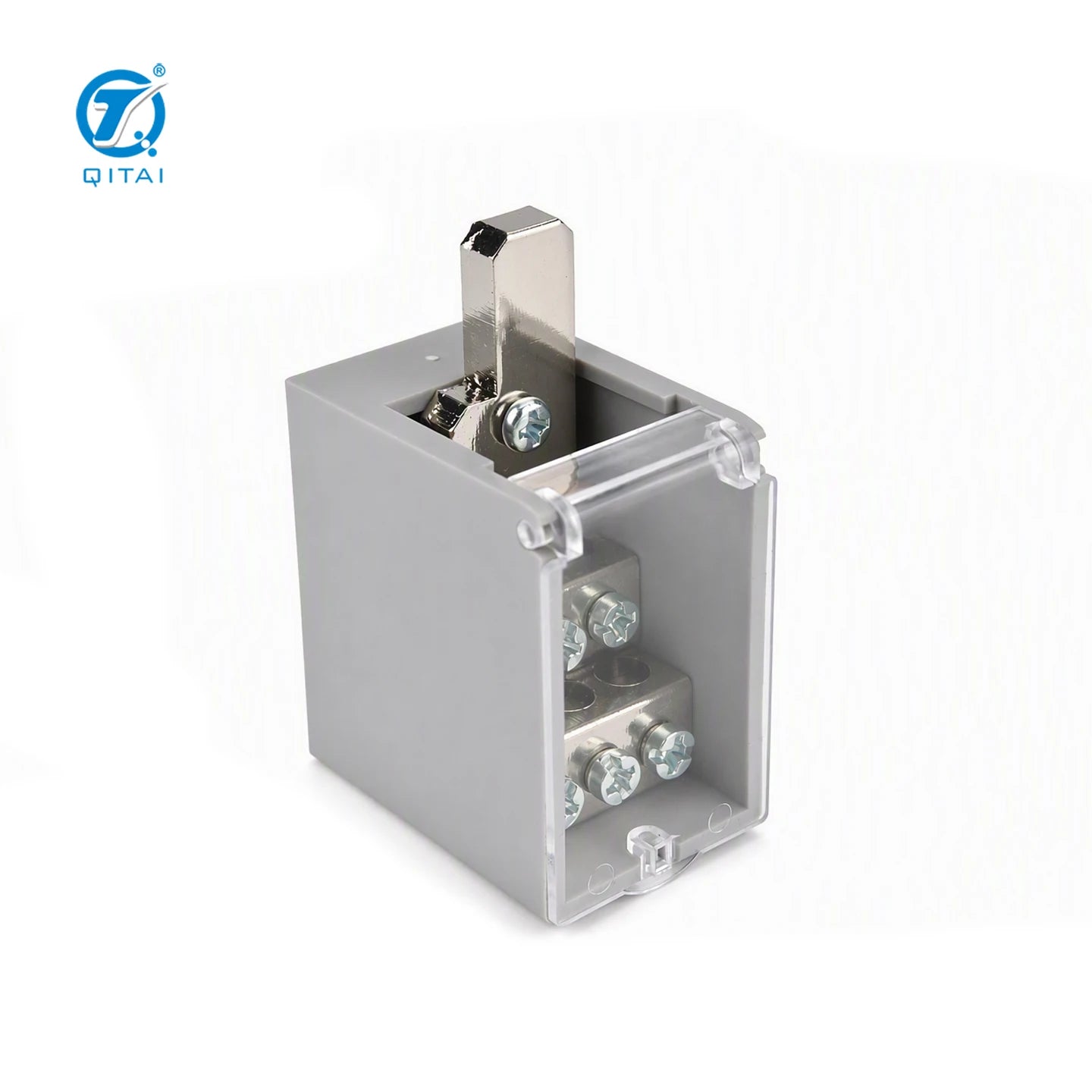 QJFX-125/6x10N2 125A Circuit Breaker Distribution Block 1 in 6 Out 10mm2 Screw Terminal for Load Center Electrical Panel