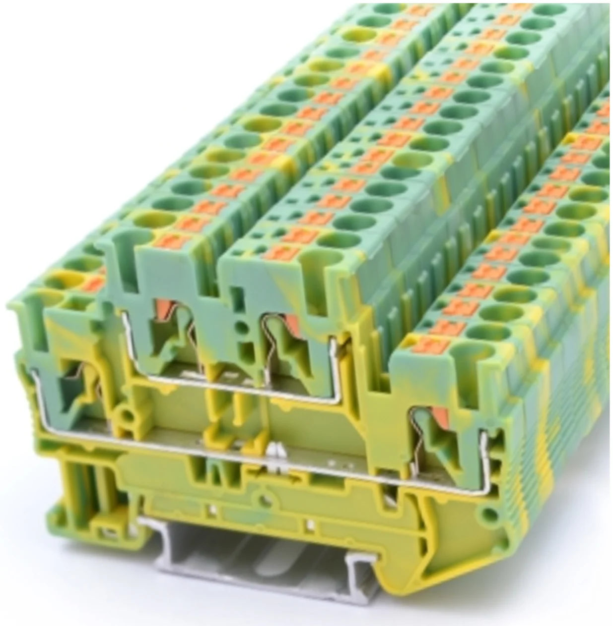 QPT-2.5/2-2PE Double-Layer 4-Contacts Spring Grounding Double Row Earth Terminal Block 2 in 2 Out Din Rail Fast Direct 2way