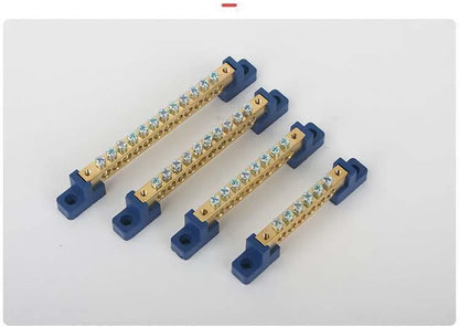 Brass Terminal Block Neutral Earth Protection Bus Bar Busbar Strip Copper Connector 4P/6P/8P/10P/12P Ground Bus Terminal
