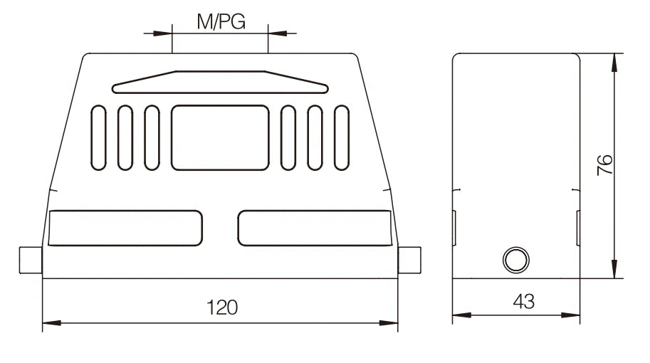 H16B-SKH-2L-PG29 Industrial Heavy Duty Connector Compact Series Top Entry Protective Hoods Aluminum Housing Copper