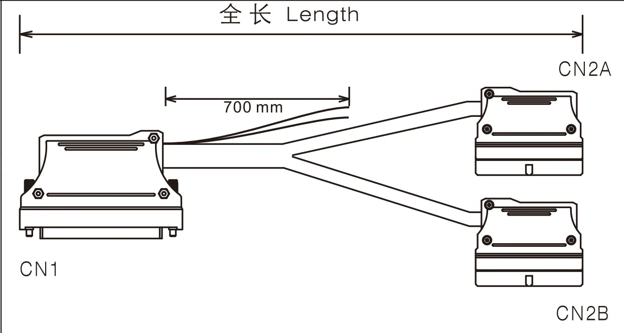 QX219-8 48P/FCN 40P/MIL PLC I/O Cable with Copper Flexible Insulated Wires AWG28 Length 500-10000 mm