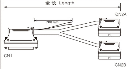 QX219-8 48P/FCN 40P/MIL PLC I/O Cable with Copper Flexible Insulated Wires AWG28 Length 500-10000 mm