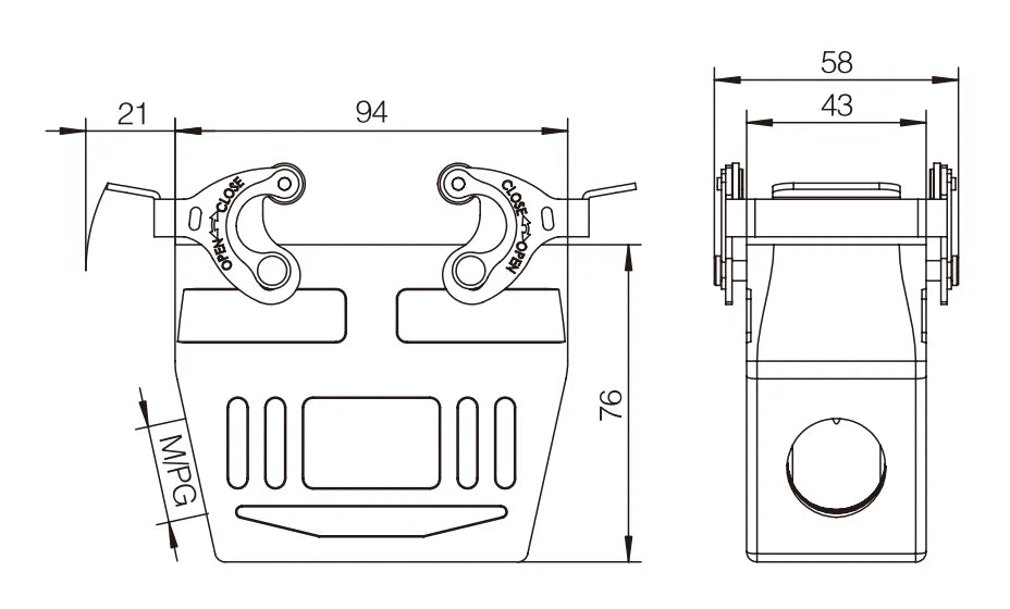 H16B-SKH-2L-PG29 Heavy Duty Connector Compact Series Top Entry Protective Hoods