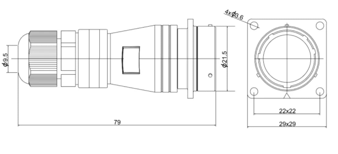PTC20F-10S  20MM Professional Aviation Wire Connectors Manufacturer CNC Electrical Equipment 2-14 Pin Waterproof Connector
