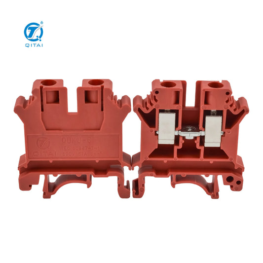 QUKJ-6 UK6N Feed Through Screw Connection Din Rail Terminal Block 800V 41A M4 0.2-6mm² Mounting Type: NS 35