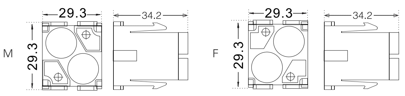 H2M-002-F Heavy Duty Connector Contact Insert Module Female Insert V0 UL94 Socket Version Each 4-pos