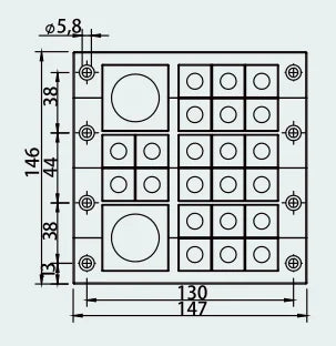 QITAI Nylon CES 24/27-2ET Six-layer Sealing Frame Pre-Cut Cable Entry Plate for Small Middle Grommets