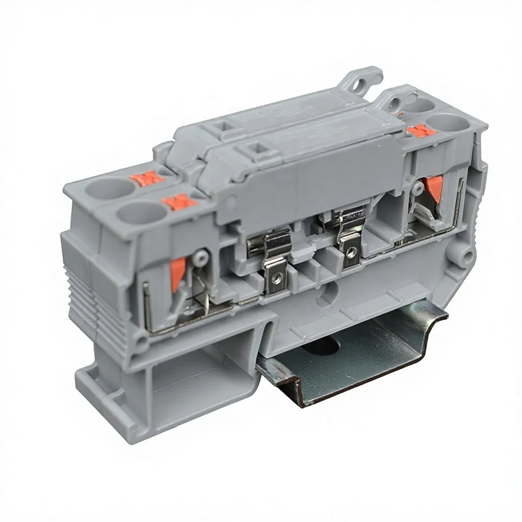 QPT-4HESI Fuse Terminal Block Din Rail Terminal Block Fuse Block 0.2-6mm 400V Mrbf Terminal Fuse Block Fused Terminal Strip
