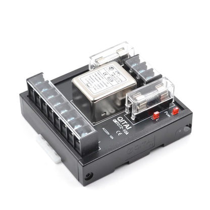 QMT072-10A EMC EMI Filter With Fuse and LED 8-pin 4 Out Terminal Block 10A/2A 220Vac  10A Single Phase Power Filter Din Rail