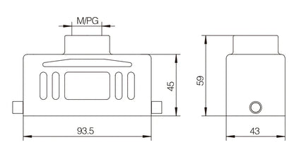 H16B-TK-2B-M25 Industrial Heavy Duty Connector Compact Series Top Entry Protective Hoods Aluminum Housing Copper Contacts