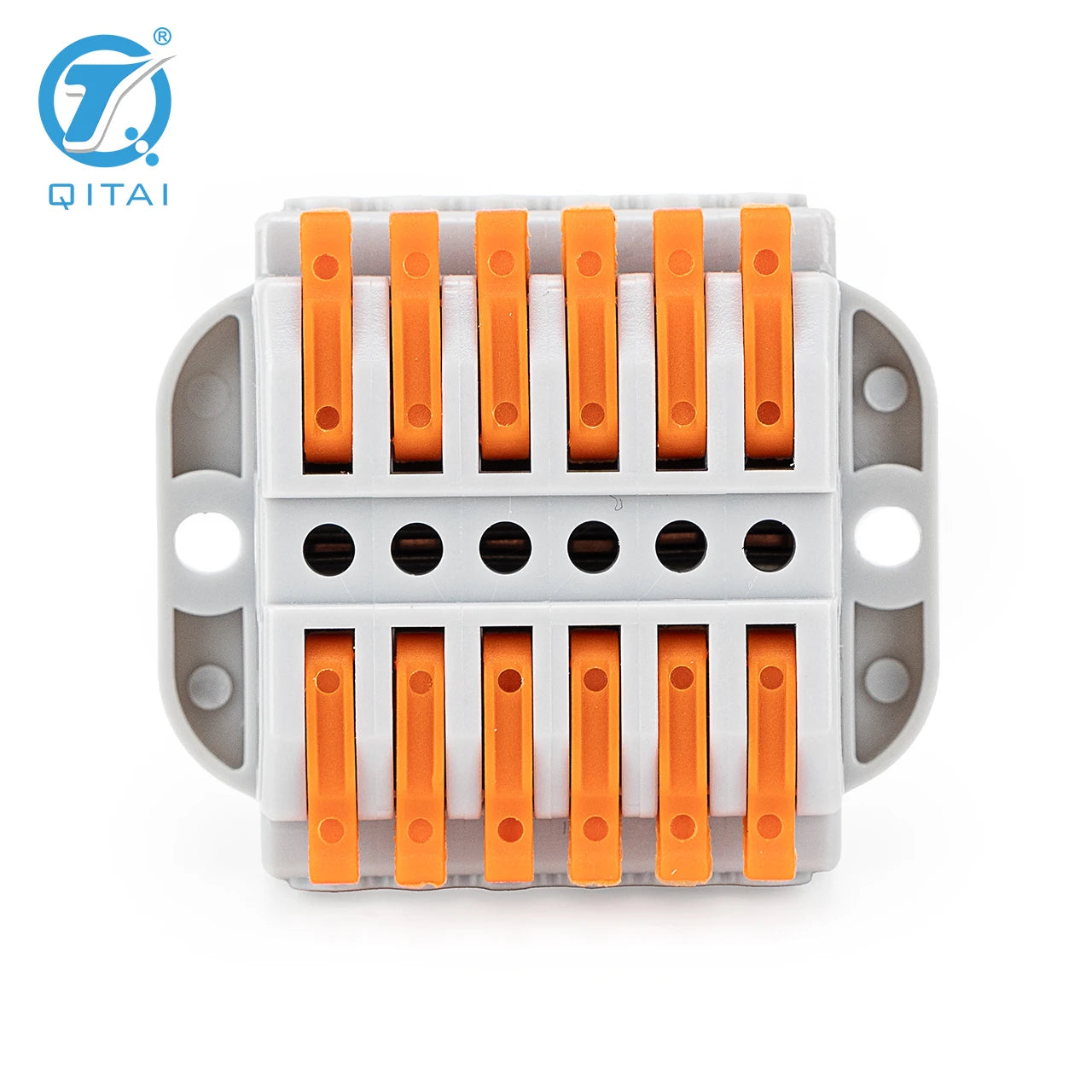KV233-500T-6P Quick Wiring Terminal Block 250V 32A Quick Connect Crimp Terminal Quick Connector Electrical Terminals Orange Mini