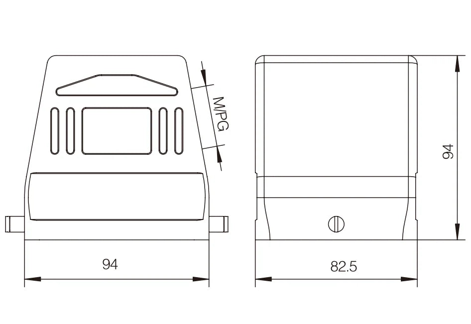 H32B-SK-2B-PG29 Heavy Duty Connector Compact Series Top Entry Protective Hoods