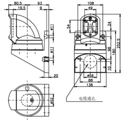 QITAI 65.90.110.00 Support for Arm System Die Casting Aluminium Alloy Cantilever Assembly for 60*90 Tube