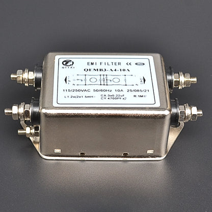 QEMB3-A4-10A Single-Phase 115/250VAC 10-20A 50/60Hz General EMI/EMC Power Filter Low Leakage Current Motor Inverter AC Filter