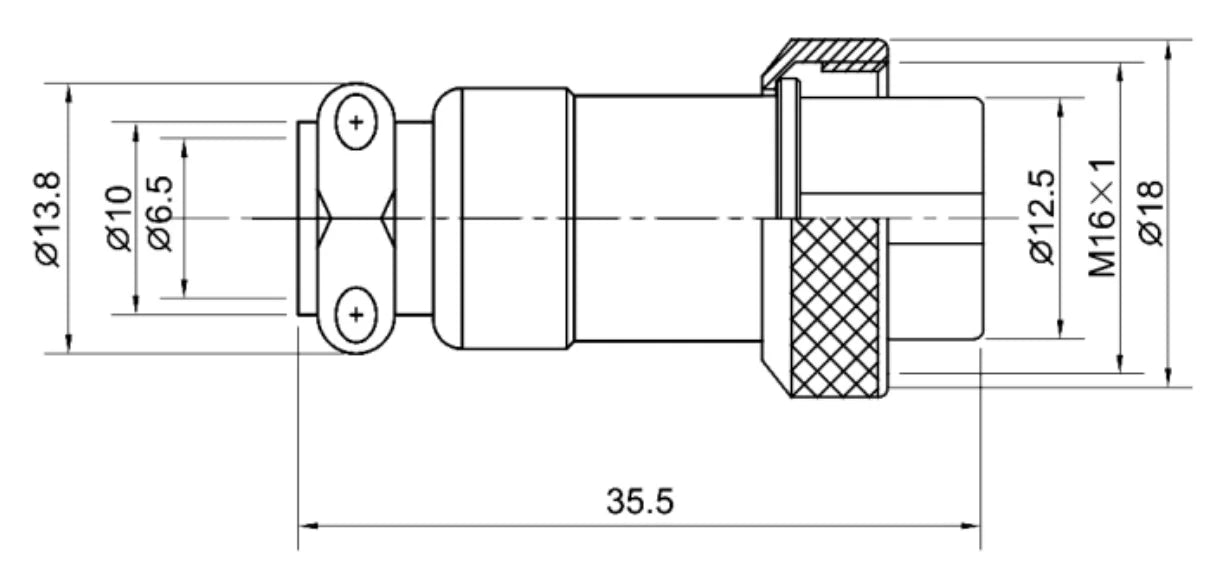 16M-9A 2P-9P Plug Straight 16mm 15A 250V Metal Circular Aviation Connector Plug Waterproof for Aviation