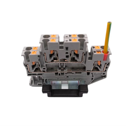 QPT-2.5/2-2 PTTB2.5 Double Level Din Rail Terminal Block  500V Push-in Connection 4mm2 NS 35 Spring Double Terminal Block 2way