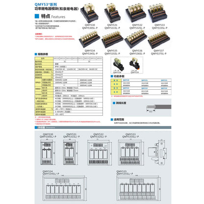 QMY536 250V 1C 1O PLC 4-Bit Power Relay Module With Surge Absorber Circuit Solid State Relays Module Miswiring Protection