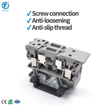 QUKJ-2.5RD 500V 6.3A  Circuit 0.2-2.5mm² Din Rail Screw Type Fuse Terminal Block Distribution Module in Stock