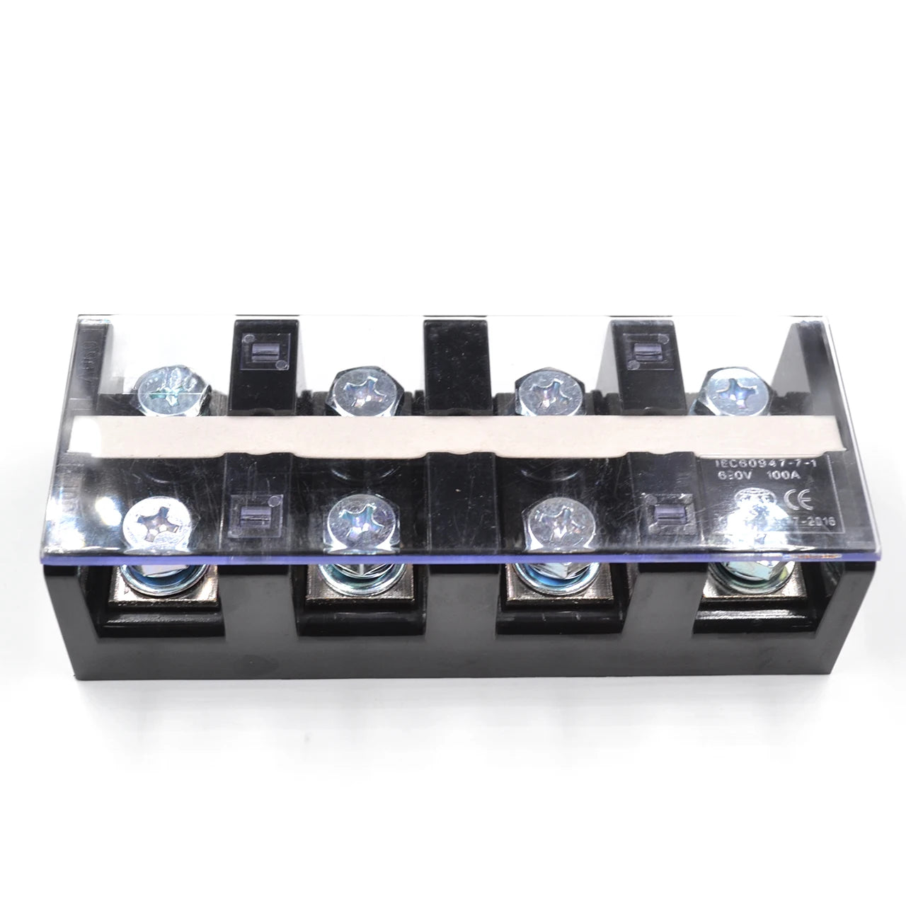 QTB-10004 101A 25mm2 High Current Barrier Terminal Block 4 Pole Screw Type Power Connector for Industrial Use