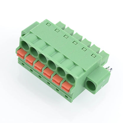 QPL-381F-6P 3.81mm Pitch 6P 300v 10A Green High Strength Spring Wire Strong Shock Resistance QPL Series Plug PCB Terminal Blocks