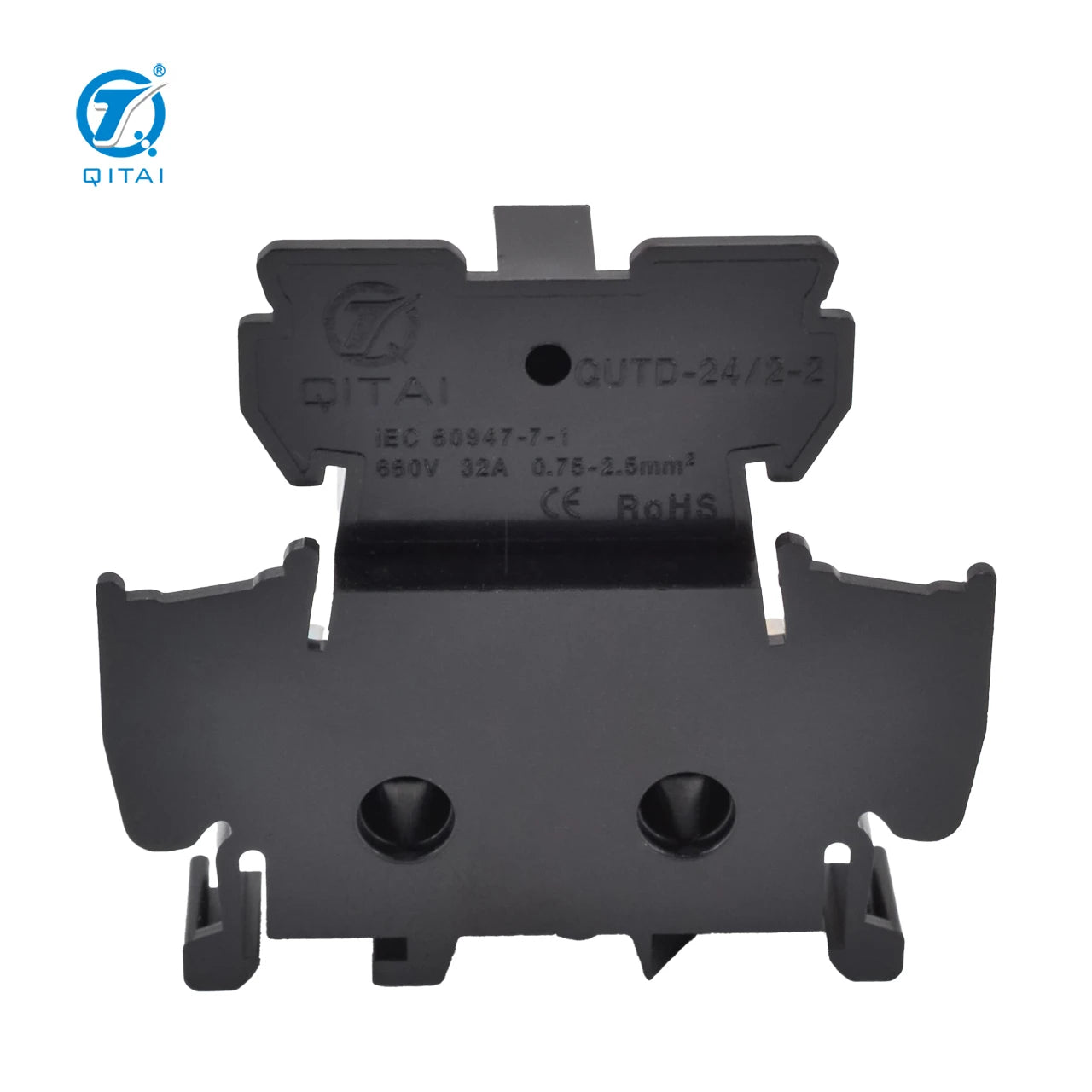 QUTD Double Layer 4-Contacts Din Rail High Current Double-level Screw Te Fused Terminal Block Wire Connectors Terminal Blocks