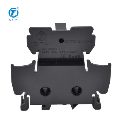 QUTD Double Layer 4-Contacts Din Rail High Current Double-level Screw Te Fused Terminal Block Wire Connectors Terminal Blocks
