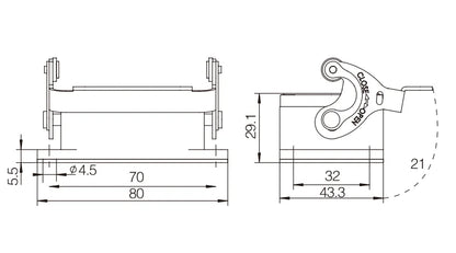 H6B-ST-1L Heavy Duty Connector Compact Series Top Entry Protective Hoods