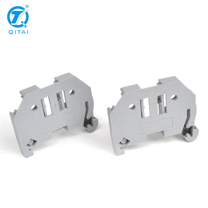 QUKJ-2G6 Screwless End Stop 249-116 Width 6 mm Suitable for 35 X 15 and 35 X 7.5 Din Rails Gray Endpoint Gear Block Connector