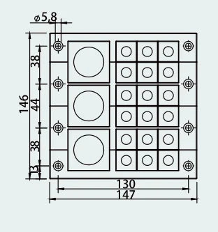 QITAI Nylon CES 24/27-2ET Six-layer Sealing Frame Pre-Cut Cable Entry Plate for Small Middle Grommets