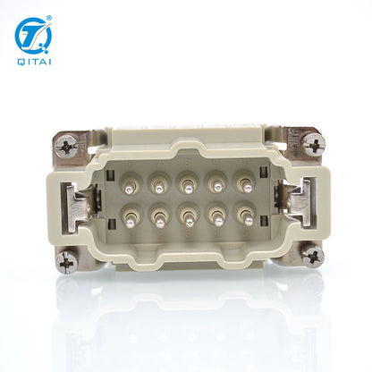 HE-010-M Series 10p Male 10A 250V Heavy Duty Multi-Pin Electrical Connector with IP54 Rating and Copper Contacts