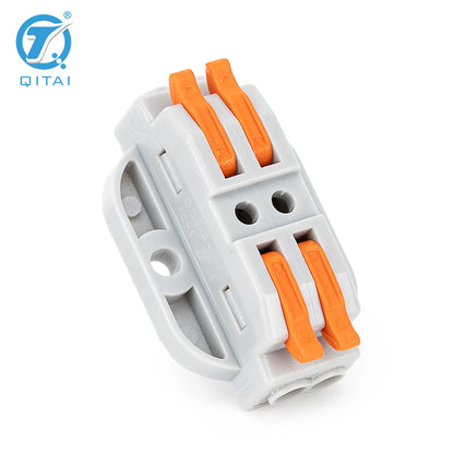 KV233-500T-2P 2P 250V 32A Lever Terminals Orange Mini Quick Push-In Automotive Connector Splicing Terminal Independent