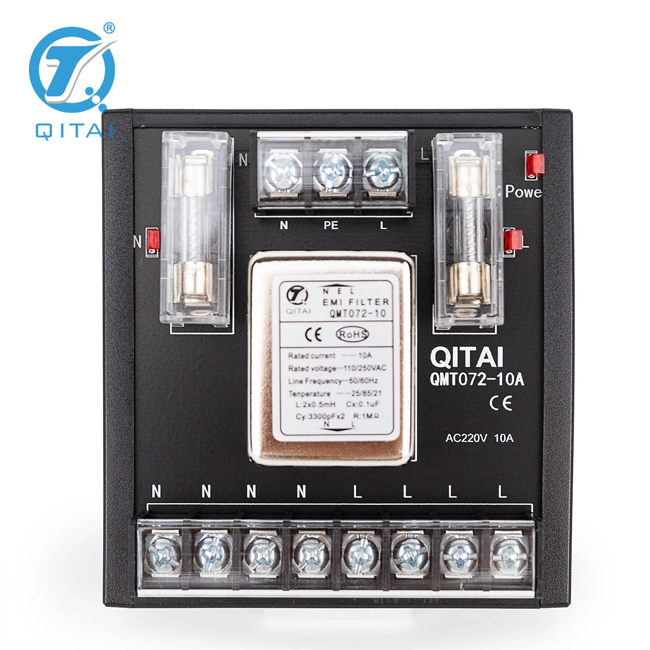 QMT072-10  Power Supply Plc Terminal Block Module with  Filter 10A 220VAC  Single Phase Power Filter Din Rail Mount for Plc
