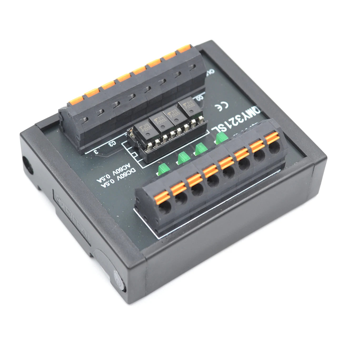 QMY321SL-P 4 Input 1 Optocoupler Solid State Relay Module 12-60V DC 0.5A DIN Rail Mount for PLC Connection Cable